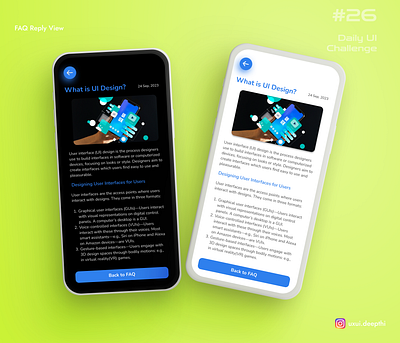 FAQ Reply view | Daily UI Challenge # 26/90 ui design ux design uxui designer