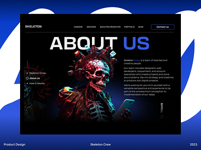 💀Skeleton Crew — About US 🔵⚫️ design skeleton ui ux web design