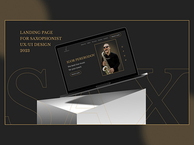 Landing Page for a Saxophonist landing page music musician sax saxophonist ui ux