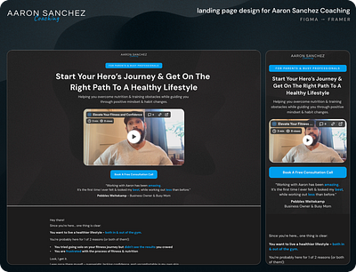 Framer Landing Page for Aaron Sanchez Coaching branding landing page landing page design logo ui web design