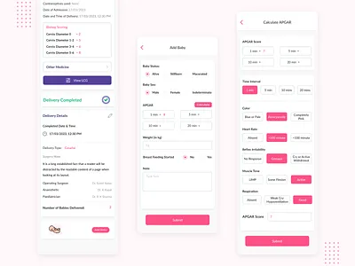 LCG App Screens app screens ui app ui app ui design delivery app ui labour care guide labour care guide app ui lcg app ui ui design uiux
