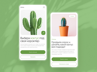 Cacti | Mobile andriod cactus clean design ios light minimalistic mobile mobile site natural plants site ui ux web design