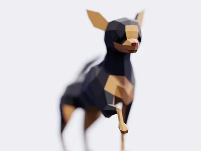 Low Poly Chihuahua 3d ay caramba blender3d chihuahua cute dog illustration low poly lowpoly pet small tiny