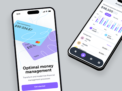 Dinero finance app android app design finance flat home iosandroid layo mobile navigation splash studio ui ux