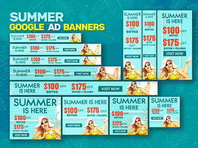 Summer Google ad banners ads ads banner banner business creative display ad banner google ads google banners modern professional summer web ads banner website banner