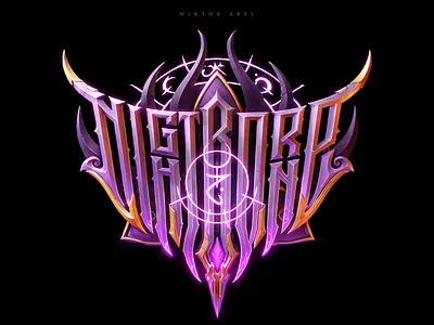 Nightborne 3d branding game graphic design high style lettering logo logotype music neovyaz typography warcraft неовязь