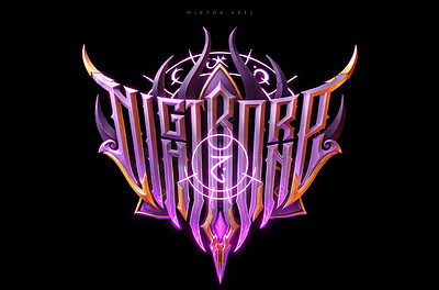 Nightborne 3d branding game graphic design high style lettering logo logotype music neovyaz typography warcraft неовязь