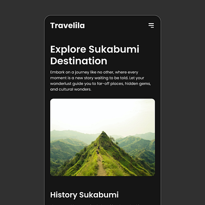 Travelila Landing page (Mobile) app apps design graphic design mobile ui uiux ux