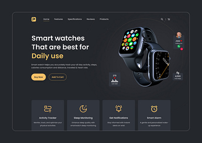 Smart Watch Landing Page Design. branding design typography ui ux