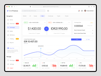 Finance Analytics Dashboard analytics chart charts clean currency dashboard dashboard design data finance finance dashboard finance dashboard design graphics invest investment minimalist money product design statistic tracking ui design