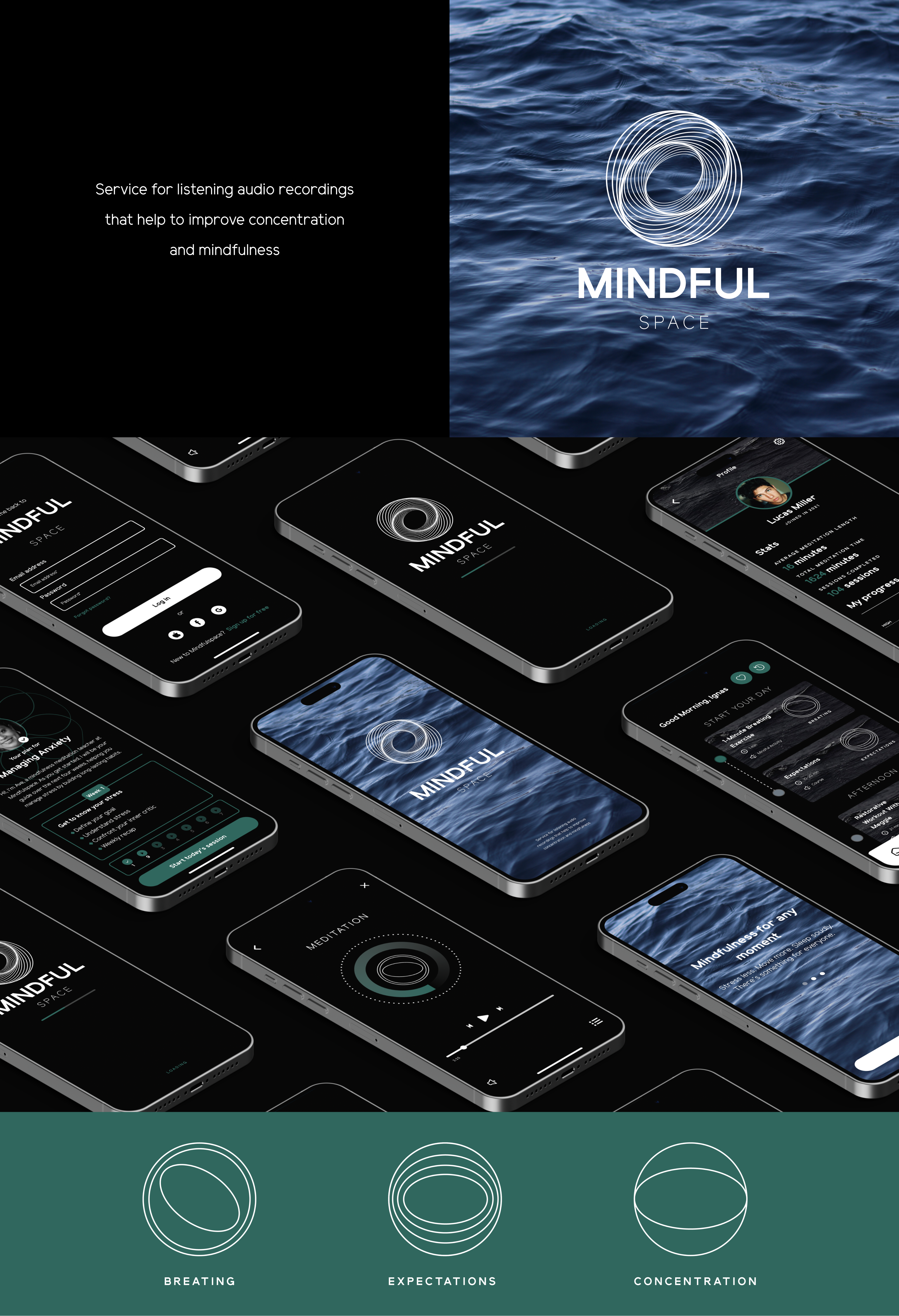 MINDFUL SPACE - Meditation&Mindfulness App app figma meditation mindfulness ui ux