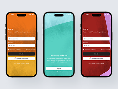 Backgrounds for Log in and intro pages app branding design graphic design illustration typography ui ux