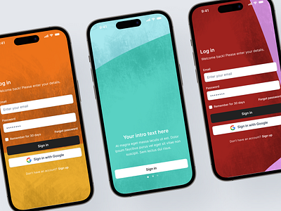 Backgrounds for Log in and intro pages app branding design graphic design illustration typography ui ux