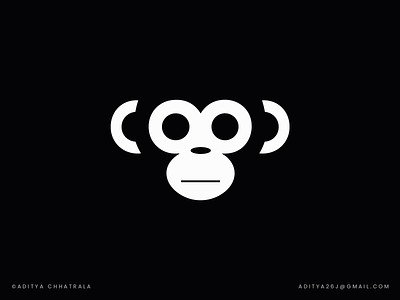 Monkey - logo ( unused ) animal animals best best top clever code creative geometric icon jungle logo logo designer minimalist logo modern monkey monkey logo negative space smart unique wild