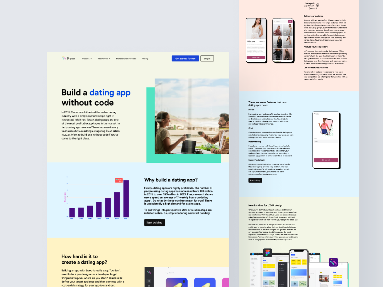 Bravo Studio Landing page app branding design graphic design illustration typography ui ux