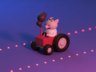Escape Pig 3d arnold cinema 4d graphic design illustration peter pig