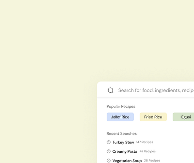 Recipe Search Modal design modal recipe ui