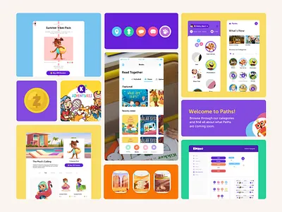 Kids UI & Branding Elements branding fun illustration kids ui