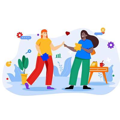 Teamwork 2d animation branding design entrepreneur flat growth illustration impact innovation leadership man motion resilience startup strategy success woman