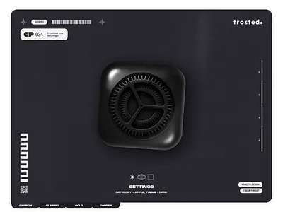 Frosted. Icons - 034 - Settings (iOs) 2d design 3d effect app apple carbon cogs frosted icons glass glassmorphism icon icon pack ios mecanism neumorphism settings