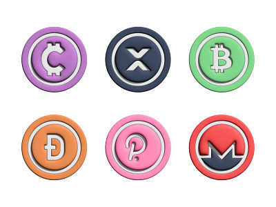 3D Crypto Currency Coins 3d coins 3d cryptocurrency bitcoins coin coins crypto cryptocurrency