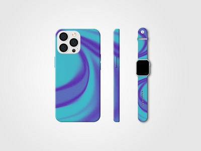 iPhone 15 Case & Watch Band apple band blue case design iphone phone case purple smart watch watch band