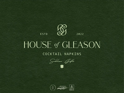 House of Gleason antique branding clover elegant font hand lettering lettering logo logo design logomark logotype luxurious monogram retro script sophisticated type typeface typography vintage