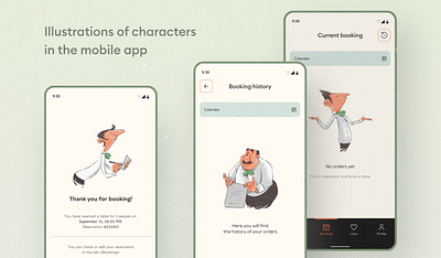 Illustrations of characters in the mobile app branding characters design digital illustration illustration mobile app photoshop ui
