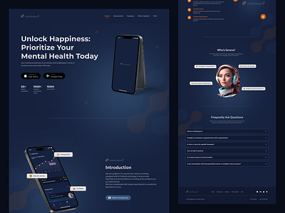 Healthspace Landing Page counseling app counseling landing page counseling web healt app healt web health landing page hero page landing page web design