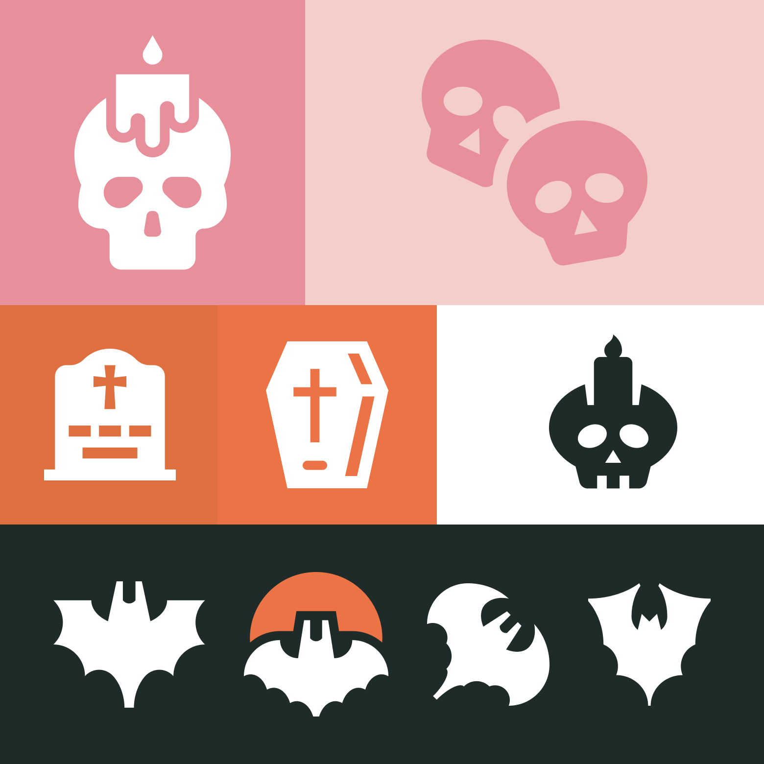 Free Halloween Icons bat batman candle skull coffin dracula free freebie grave halloween holiday icons moon skull trick or treat vampire