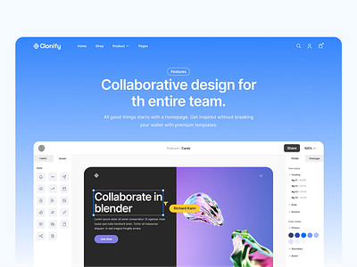 Features Page — Clonify clean design features figma ui ui kit ux web web design