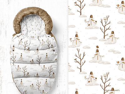 Cute Snowman pattern design children print cute illustration digital illustration digital paper fabric design kids design snowman illustration snowman pattern textile design winter illustration