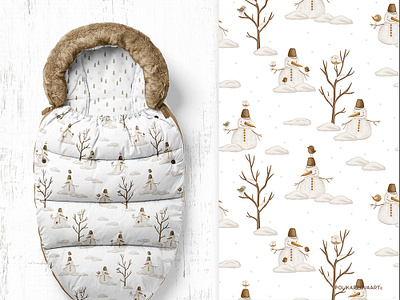 Cute Snowman pattern design children print cute illustration digital illustration digital paper fabric design kids design snowman illustration snowman pattern textile design winter illustration