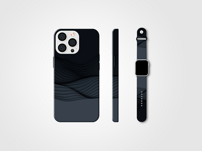 iPhone 15 Case & Watch Band abstract apple apple watch band black case dark design iphone iphone case smart smart watch wave