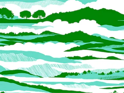 Dreamy landscape in the sky animation clouds hill landscape sky snow