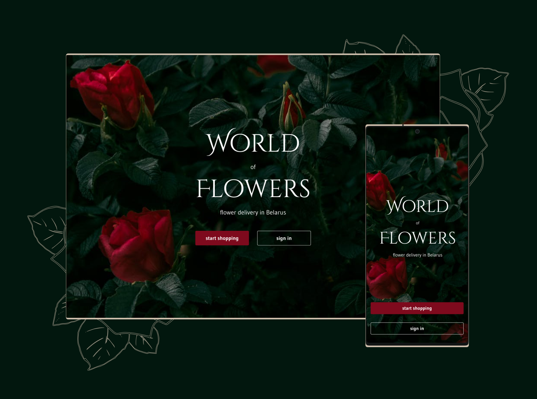 World Flowers APP app flowers store ui web