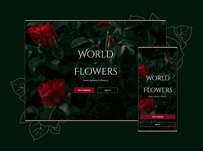 World Flowers APP app flowers store ui web