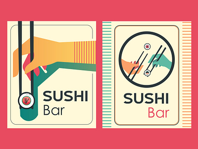 Sushi Bar 2d branding concept design illustration vector visual