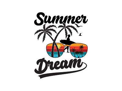 Summer T-shirt Design summer background