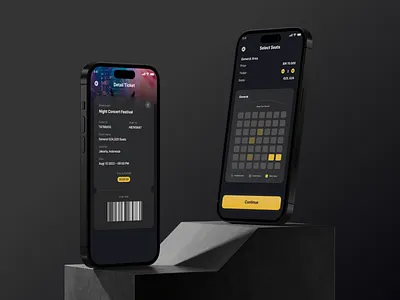 Ticket Apps UI Design with Mockup app ui design figma illustration mobile app design mockup ui ux ui design web design