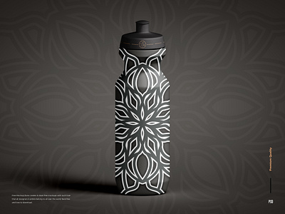 Mandala Art Design on Sport Bottle bottle saucer sport