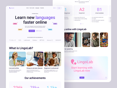 LingoLab - language school app design app design clean app course design duolingo e learning language language app language school learn learning app learning system project start up