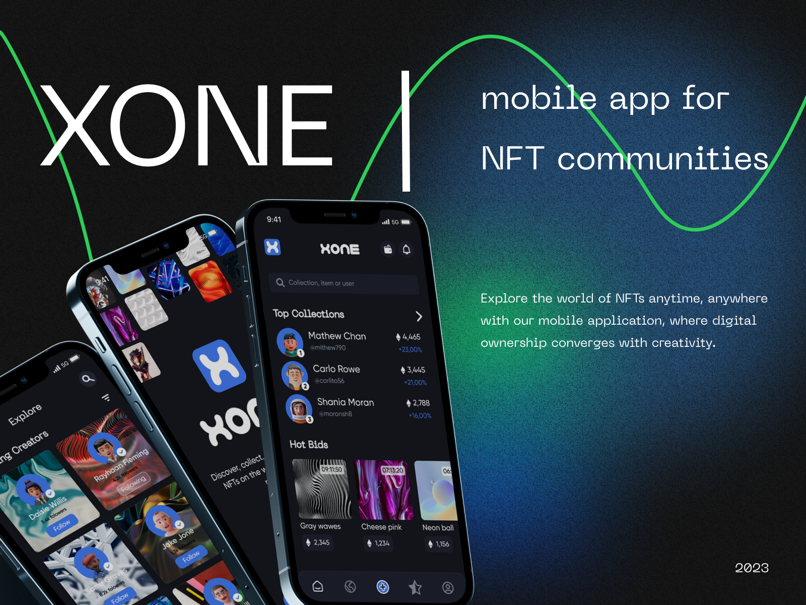 XONE - App for Crypto & NFT communities design nft ui ux
