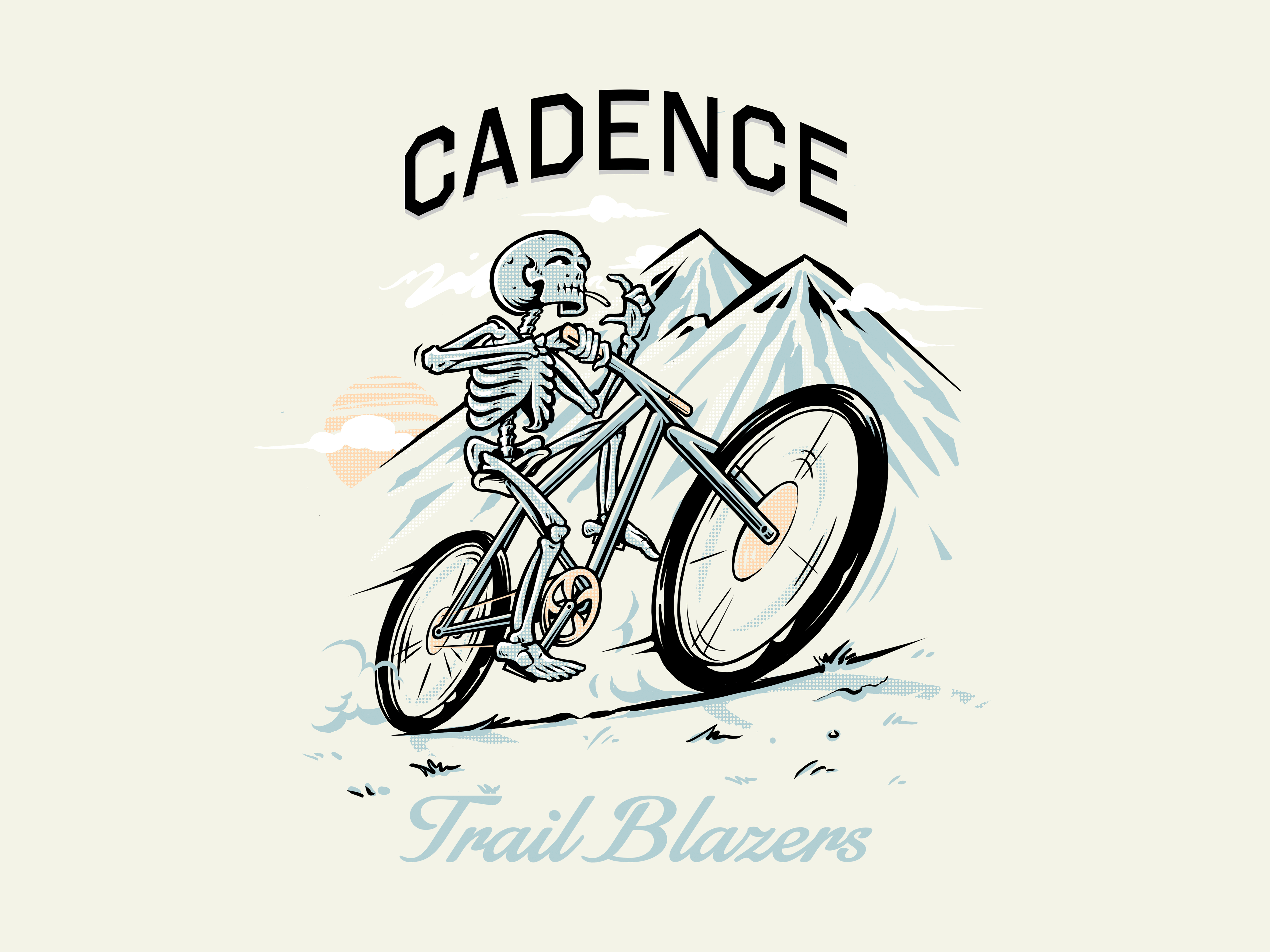 Cadence Trail Blazers 420 animation apparel design art cadence cadence bikes cadence collection character design drawing graphic design illustration photoshop skeleton skull wacom