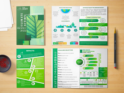 Climate Action Themetic Profile - PMS - four fold brochure brochure climate action profile four fold brochure quadfold brochure themetic profile trifold brochure