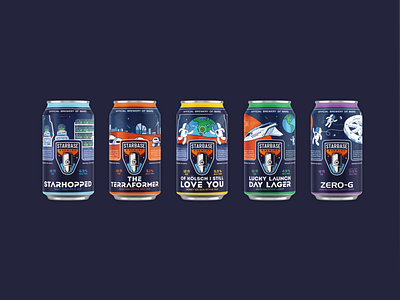 Starbase brewery beer cans branding brewery craft beer design drink earth graphic design icon icon set illustration love mars mocup nasa rocket space space station space x vector