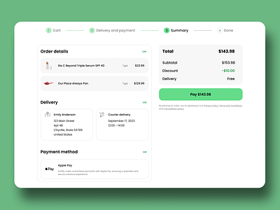 Checkout Website Page app checkout checkoutpage design details orderdetails pay payment summary summarypage total ui uidesign uiux ux website