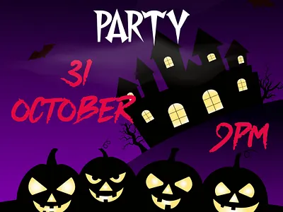 Poster for Halloween party adobe illustrator creepy graphic design halloween halloween party halloween poster happy halloween illustration party poster