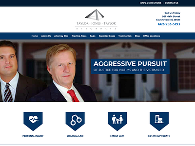 Taylor Jones Taylor criminal attorney graphic design personal injury lawyer web design website design