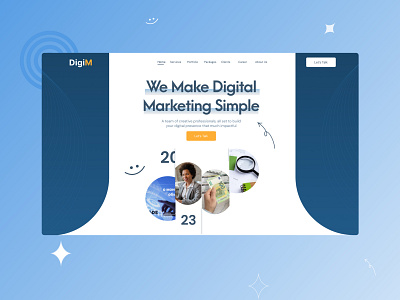 Digital Marketing UI Banner Section banner section design digital marketing digital marketing ui illustration landing page ui ui design markting ui landing page ux website website ui